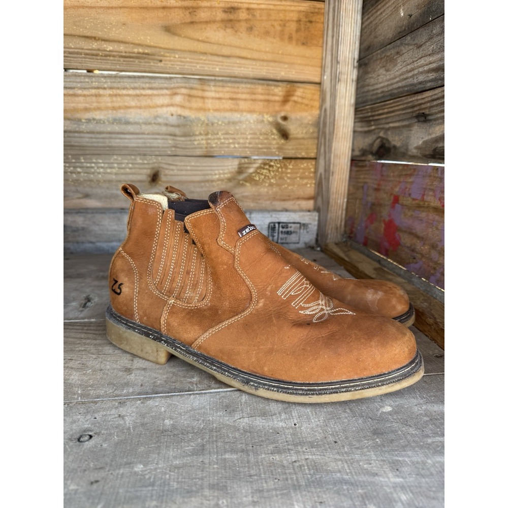 Rare Zebu men's leather boots saddle  color Size Mexico Size 44‎ US Size 10.5-11